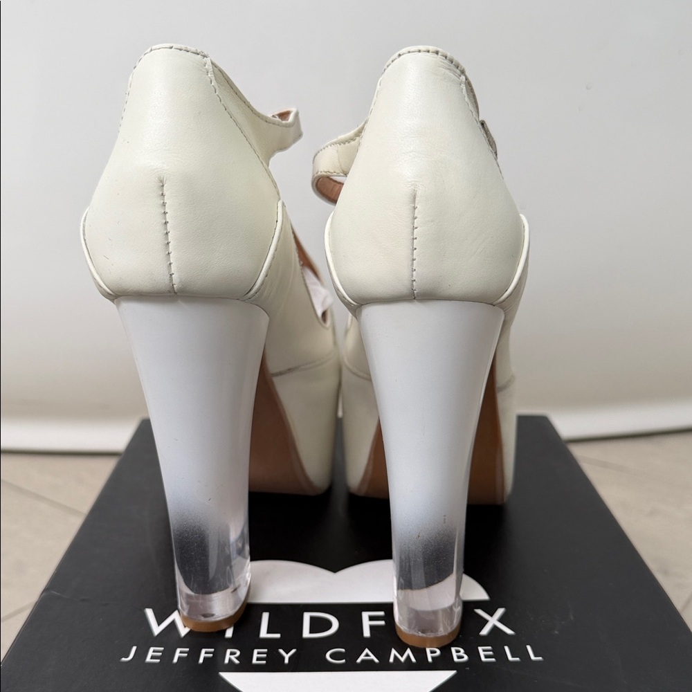 Jeffrey Campbell White Peep Toe platform Heels - Picture 4 of 10